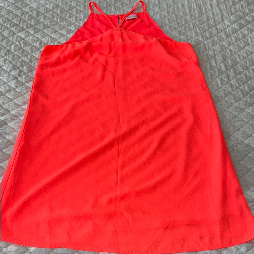 Vibrant Coral Sleeveless Dress